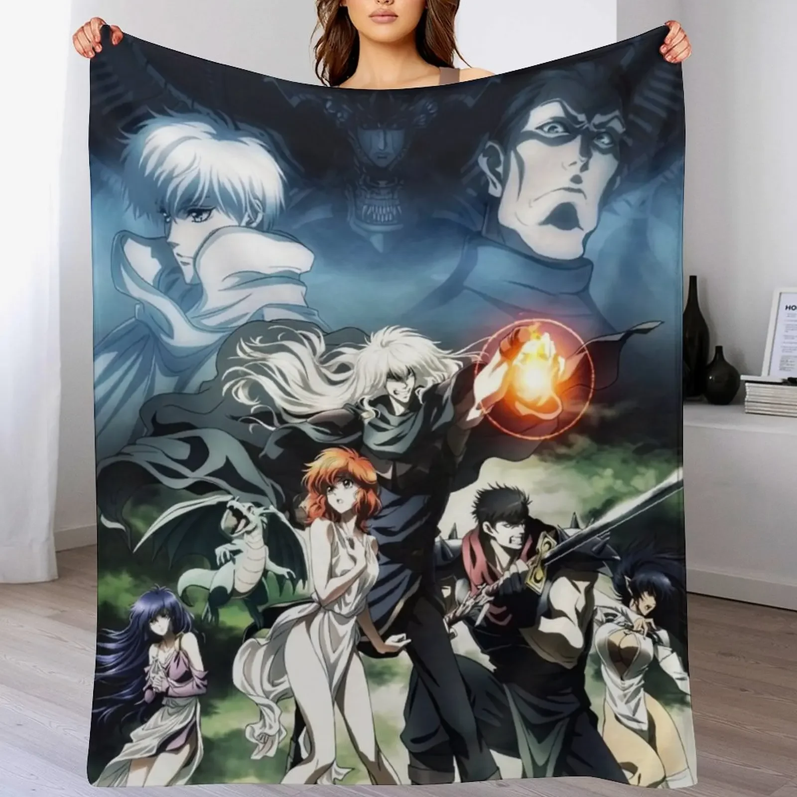 Bastard Dark Schneider Anime Throw Blanket Thin Soft Blanket for Summer Night Sleeping