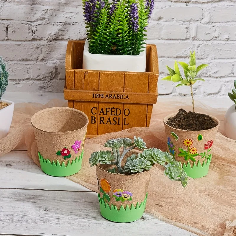 Seedling Cup Flower Pot,Paper Seedling Cup,Round Shape,Cup Flower Pot Paper Square Round for Growing Seedlings Gardening Gift