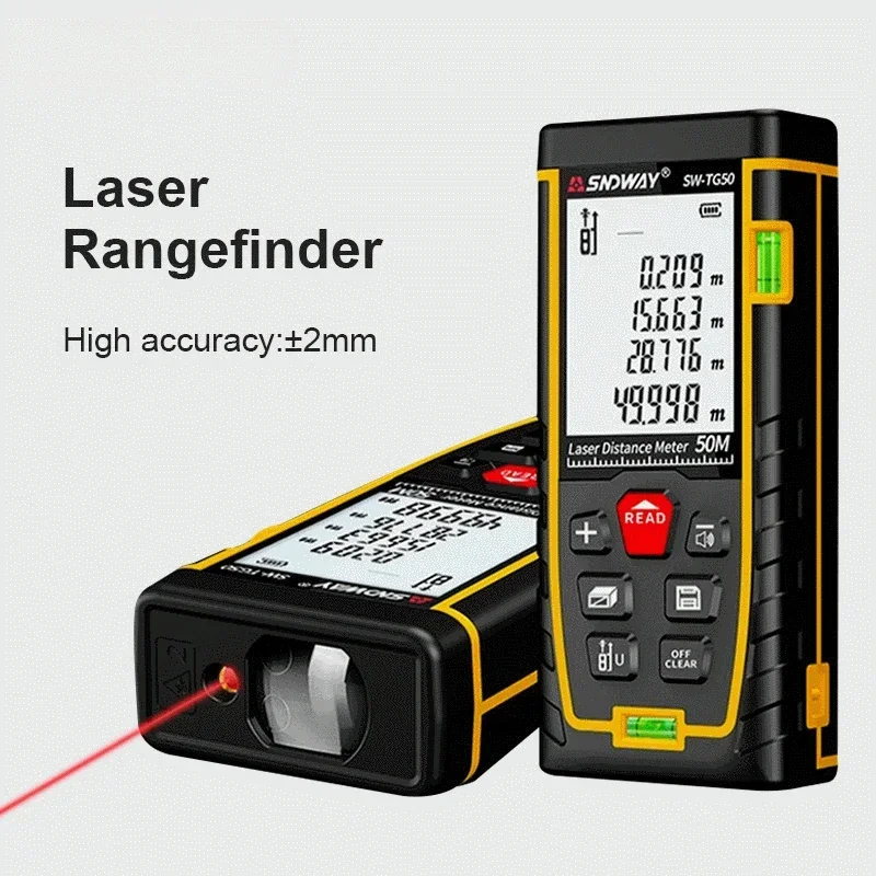 Sndway shendawei laser entfernungs messer swtg50/tg120 infrarot entfernungs messer englisch elektronisches lineal rad