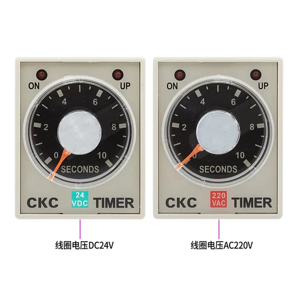 AH3-2 Knob adjustment time relay AH3-3 power-on delay timer AC DC 12V 24V 36V 110V 220V 380V 8 pins time set range 0.1S-60m 6S