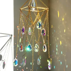 1pc garden metal crystal star moon sun catcher window hanging decoration, bedroom wind chimes hanging decoration wall deco