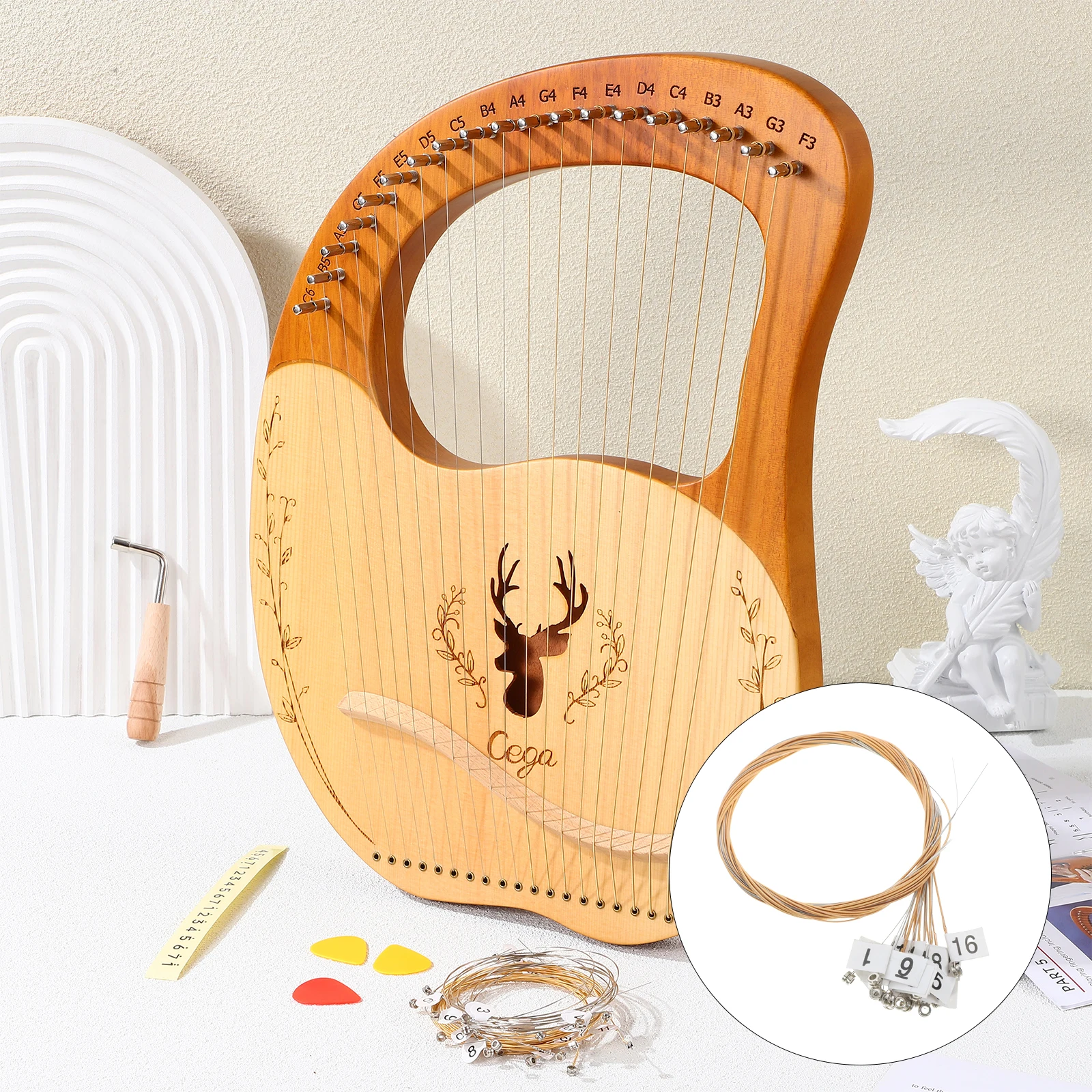 

1 Set Lyre Strings Replacement Brass Musical Instrument Accessories Durable String Set For Harp Lyre Players Classical Learners