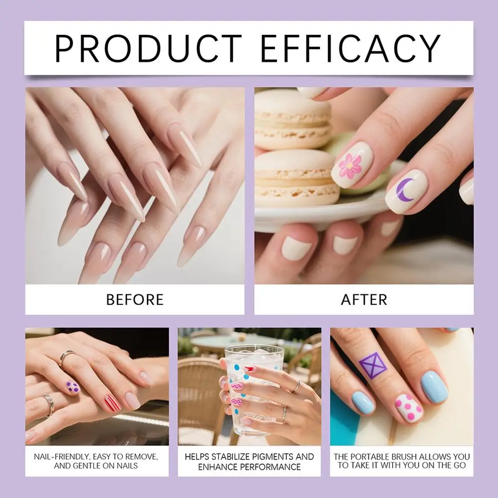 Nail Art Graffiti Pen Nail Marker Drawing Acrylic Paint Pen Waterproof Nail Painting Manicure Extra Fine Quick-dry Nail Marker