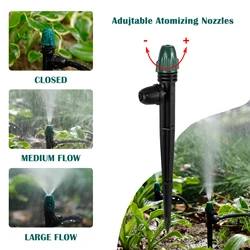 20Pcs Adjustable 360° Drip Irrigation Spray Emitters Spiked Atomizing Sprinkler Garden Flowerbed Yard Lawn Vegetable Watering