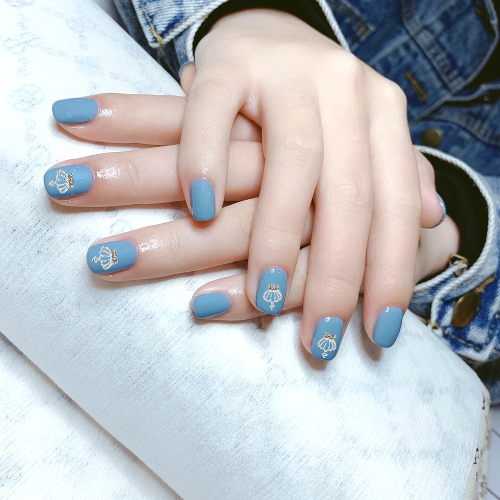 

30 Pcs Decoration Rhinestone Nail Decorations Designs for Nails Sticker Rhinestones Crown Silver