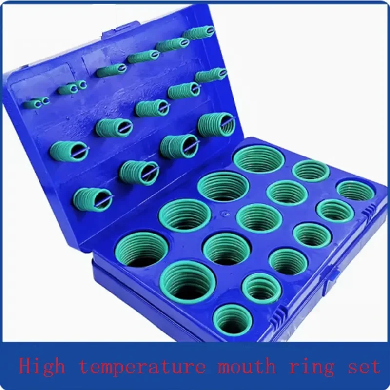 Fluorine rubber Ring Green FKM O Rings Kit O-Ring Seal Rubber Washer Gasket O-Ring Set Assortment Kit Box