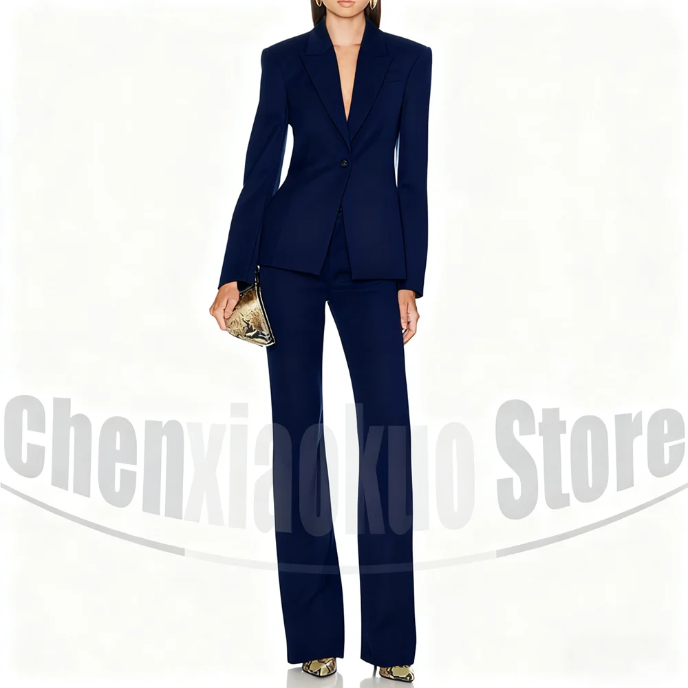 

Women's Slim Fit Suit Set Fashion One Button Office Casual Outfit for Ladies Formal Party Prom Two Piece Suits (Blazer+Pants)