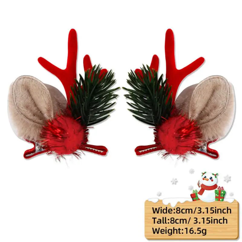 Children's Cute Hair Clip Women Hair Accessories Christmas Deer Horn Hairpin Christmas Hair Accessories