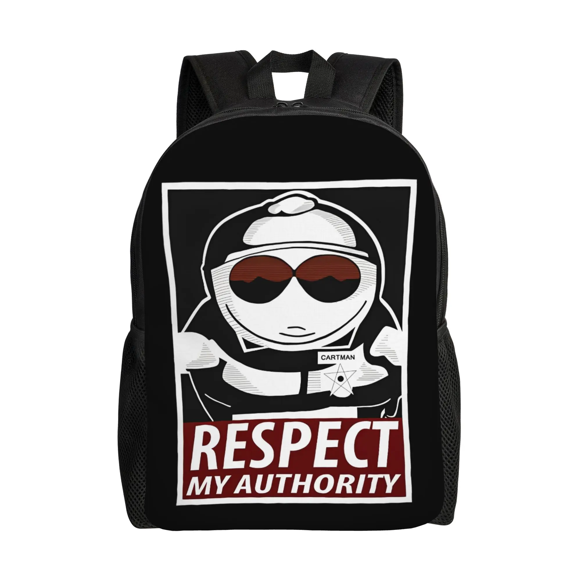 mochila-esportiva-unissex-de-lona-south-park-cartman-respeite-minha-autoridade-perfeita-para-estudantes-e-trabalho