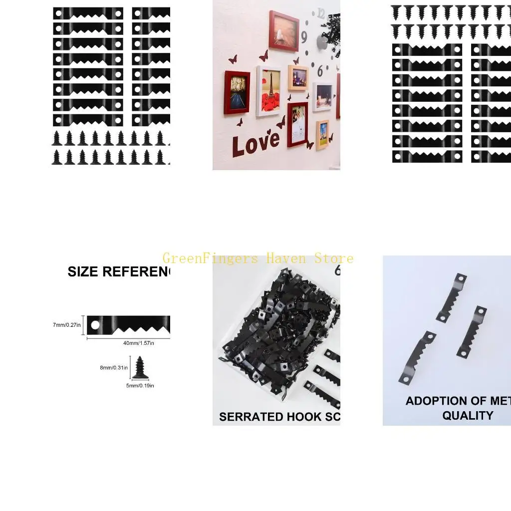 

F68D 60Pcs Picture Hanger Photo Frames Hanging Hanger Easily to Install