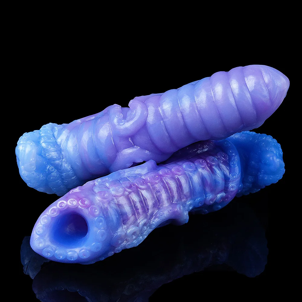YOCY Octopus Dildo Ovipositor Buttplug Lay Eggs Enlargers Hollow Dildos Sex Toys For Women Men Stimulator S,M Size Egg image 4