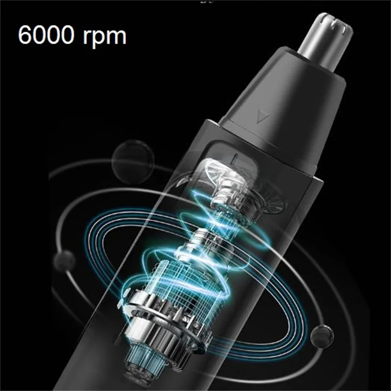 Recortador portátil con batería seca para hombres, estilo Barba, corte de pelo facial, bigote, costillas, afeitadora de cuidado facial, cortador de pelo de nariz