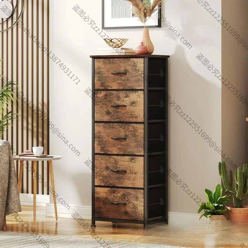 Suitable for Bedroom Simple Bedside Table, Multi-functional Storage Locker, Hanger, Multi-pumping Fabric Storage Cabinet