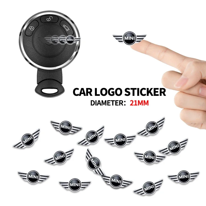 2/5/10PCS Emblemas de Repuesto para Llaves de Coche, Pegatinas para Llaves de Coche MINI Cooper R56 F56 R50 JCW Cabrio Countryman Clubman WORKS