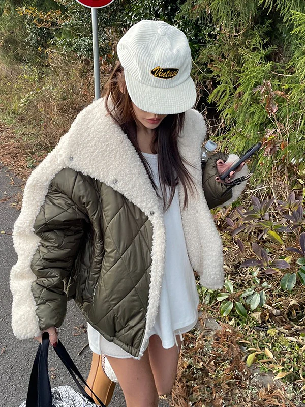 

Зимняя хлопковая куртка с отделкой из овечьего меха, теплая, женская, модная, маленького размера, верхняя одежда для повседневной носки, стильный дизайн, цветные варианты