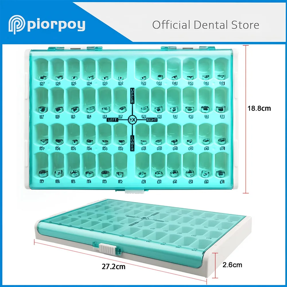 

PIORPOY 48Pcs/Box Dental Kid Crowns Preformed Metal Crown Stainless Steel Dentistry Material Tools Orthodontic Temporary Crown