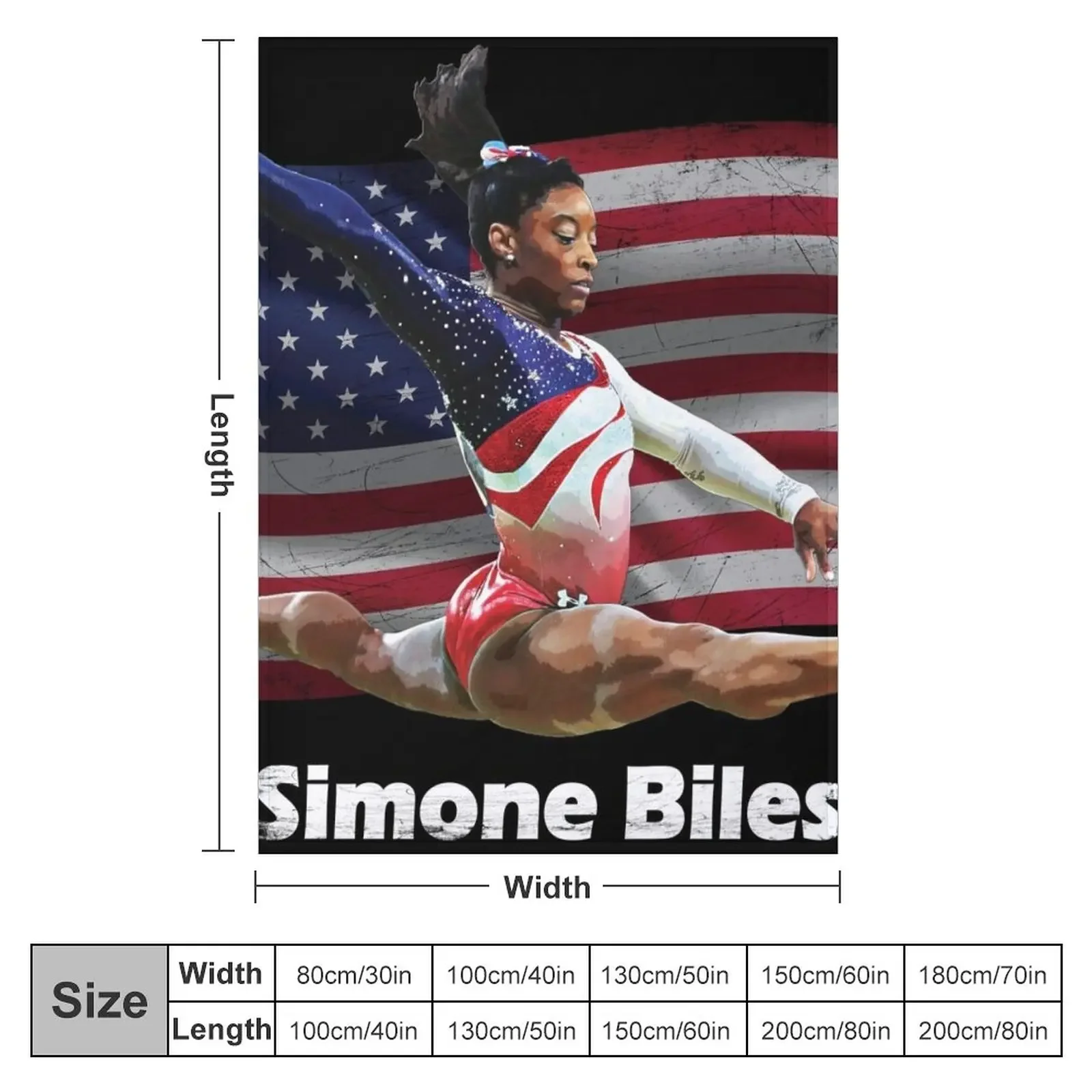 Simone Biles Throw Blanket Travel Blanket Thermal Blanket Furry Blankets