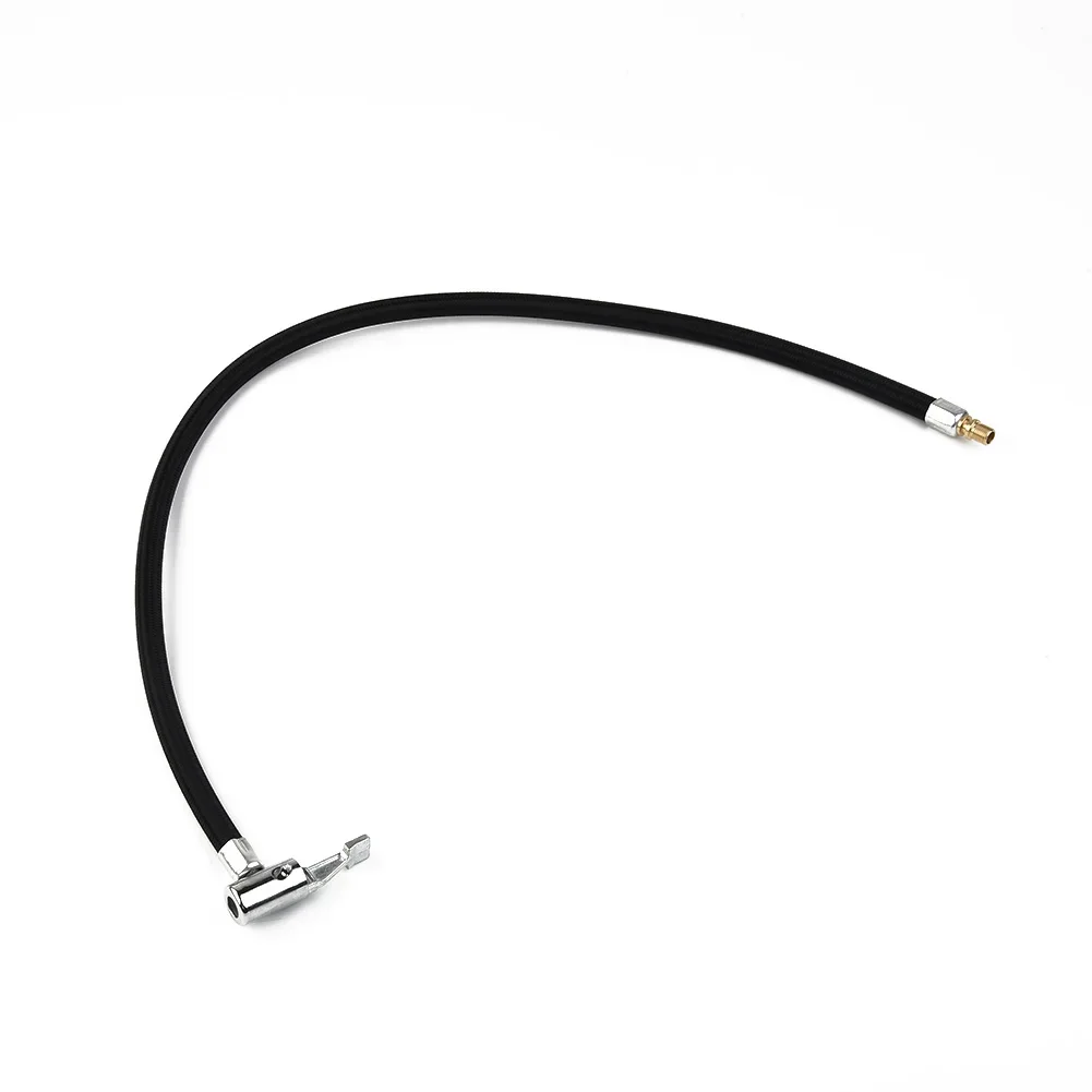 Black Air Inflator Hose Adapter Connect Extension Pump Replacement Rubber+Metal+Cloth Tire Tube Valve 60cm Accessory