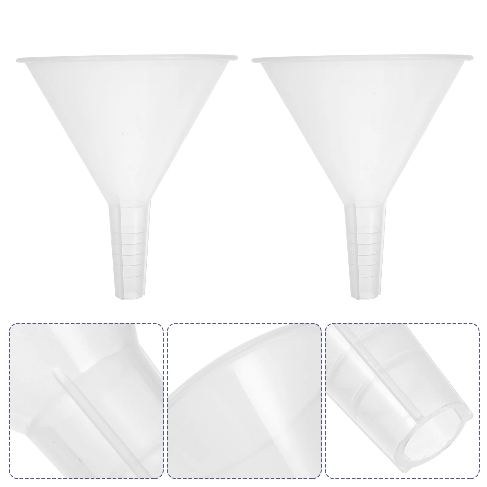 5pcs Laboratory Funnel Triangle Funnel 100mm Plastic Funnel for School Experiments Laboratory Filling Funnel