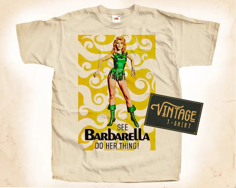 

Barbarella Queen V5 T shirt Tee Natural Vintage Cotton Movie Poster All Sizes