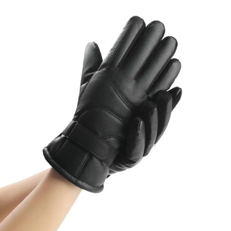 Herren-Winterhandschuh, verdickt, mit Fleece gefüttert, Touchscreen-fähig, wasserdicht, winddicht, kältebeständig, für Motorradfahren, Outdoor-Skifahren. – Detail 5