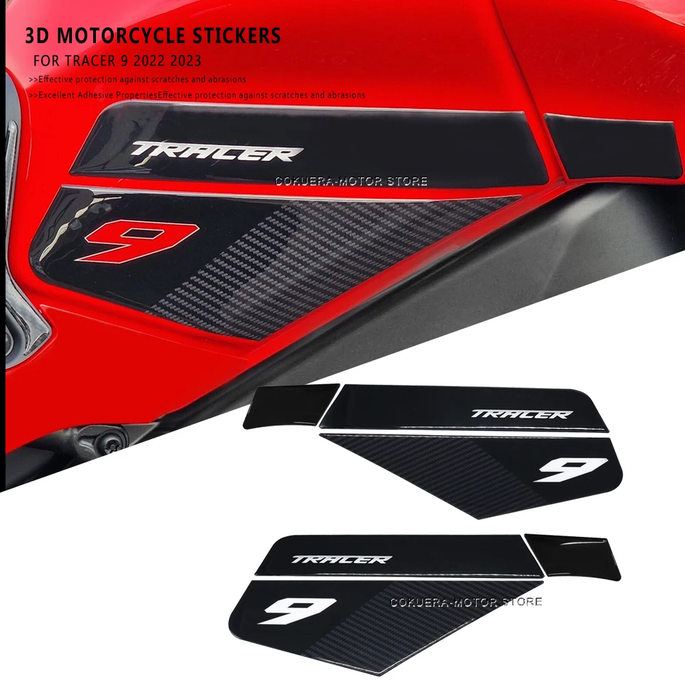 

For Yamaha TRACER 9 2022 2023 3D Sticker Motorcycle Accessories Resin Scratch Resistant Guards Side Tank Pad Stickers