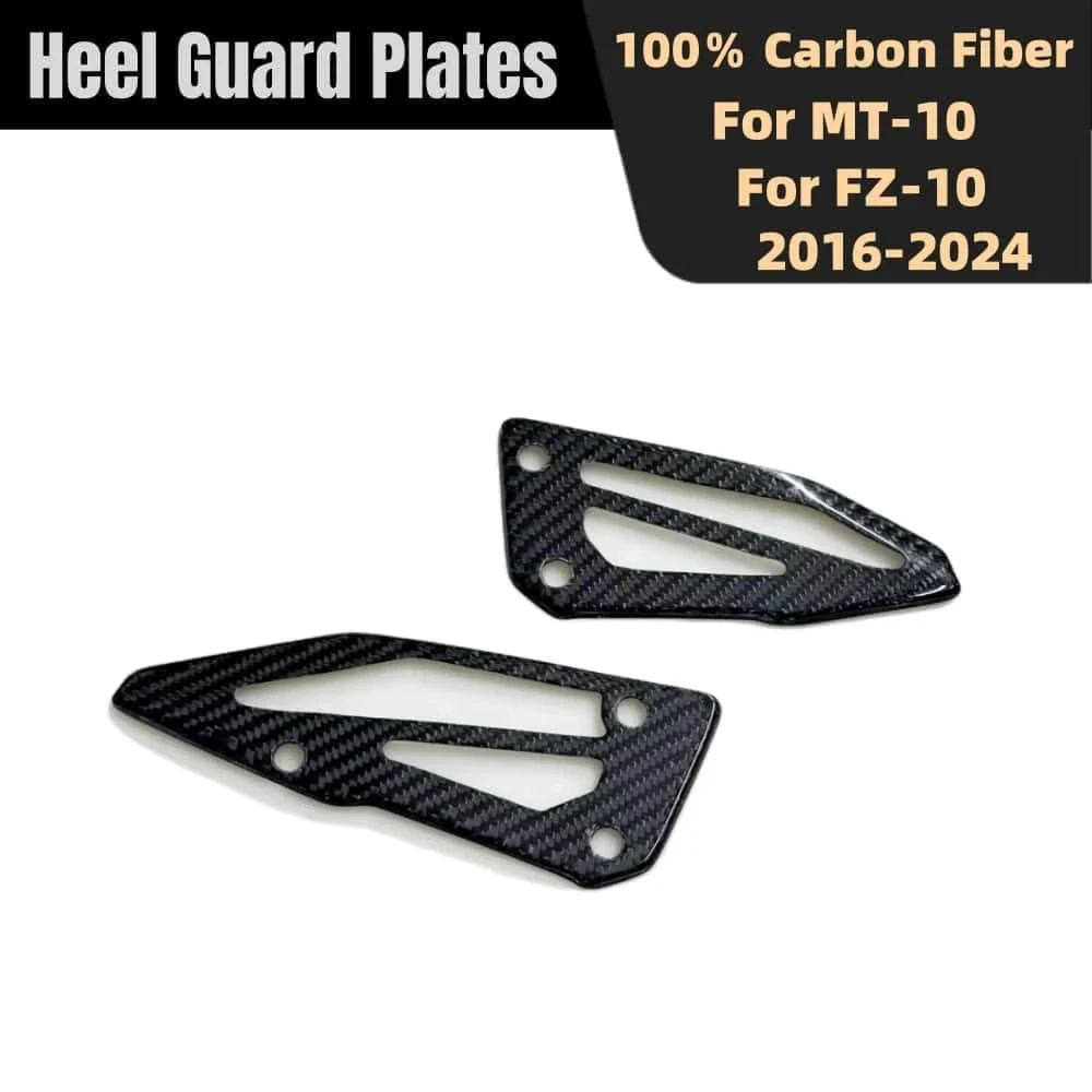 

For YAMAHA MT10 MT-10 FZ-10 2016-2024 100％ 3K Carbon Fiber MT-10 Motorcycle Accessories Heel Plates Guards Footrests