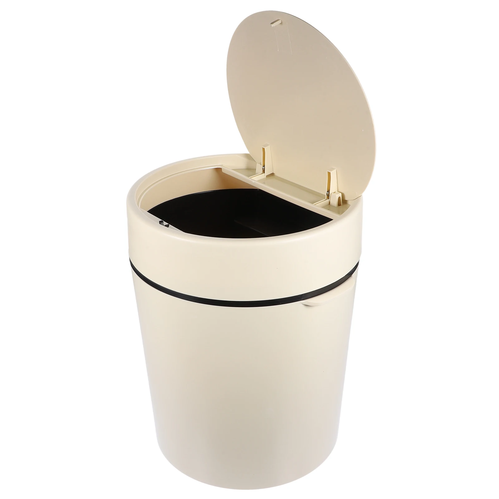 

Trash Can Plastic Press Lid Space Saving Bathroom Kitchen Bedroom Office Compact Stylish Garbage Bin Bathroom Trash Can with Lid