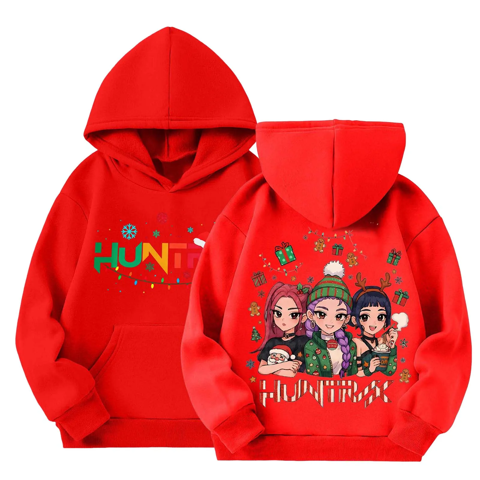 

New Hoodie For Girls Fashion Cute Graphic Sweatshirts Kids Clothes Streetwear Tops With Pockets K-Pop Demon Hunters 어린이 가을옷