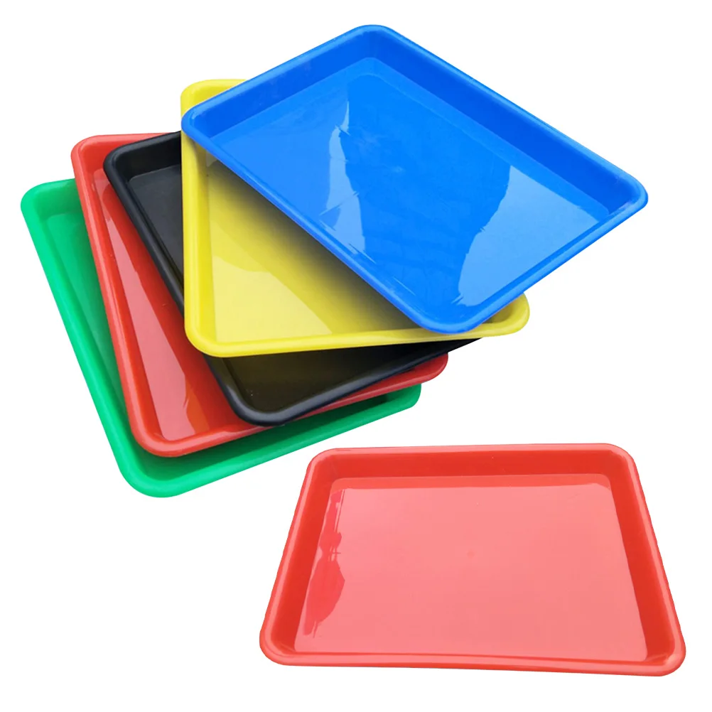 

6pcs Plastic Storage Tray for Kids Toys Sand Blocks Artworks Home School Kindergarten Office Mini Container Stackable Space