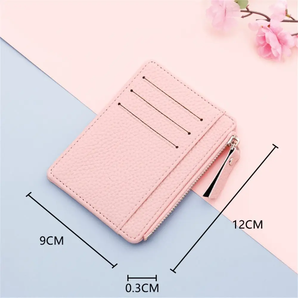 Women\'s ultra-thin card holder Korean coin purse zipper card holder candy color bus student bank card holder dollar bag