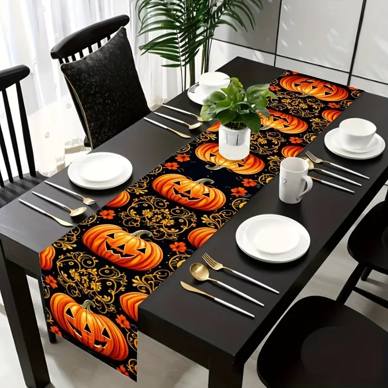 

Декор праздничной тематической вечеринки VIKAMA: скатерть для стола на Хэллоуин и кухонная скатерть для ресторана + украшение для столешницы