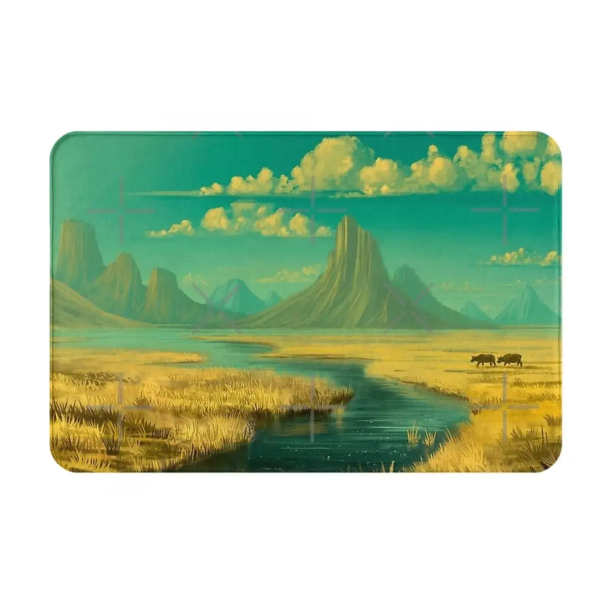 Sunset On Savannah Facecloth Non-Slip Floor Mat BathroomThick And Comfortable, Durable Foot Mats