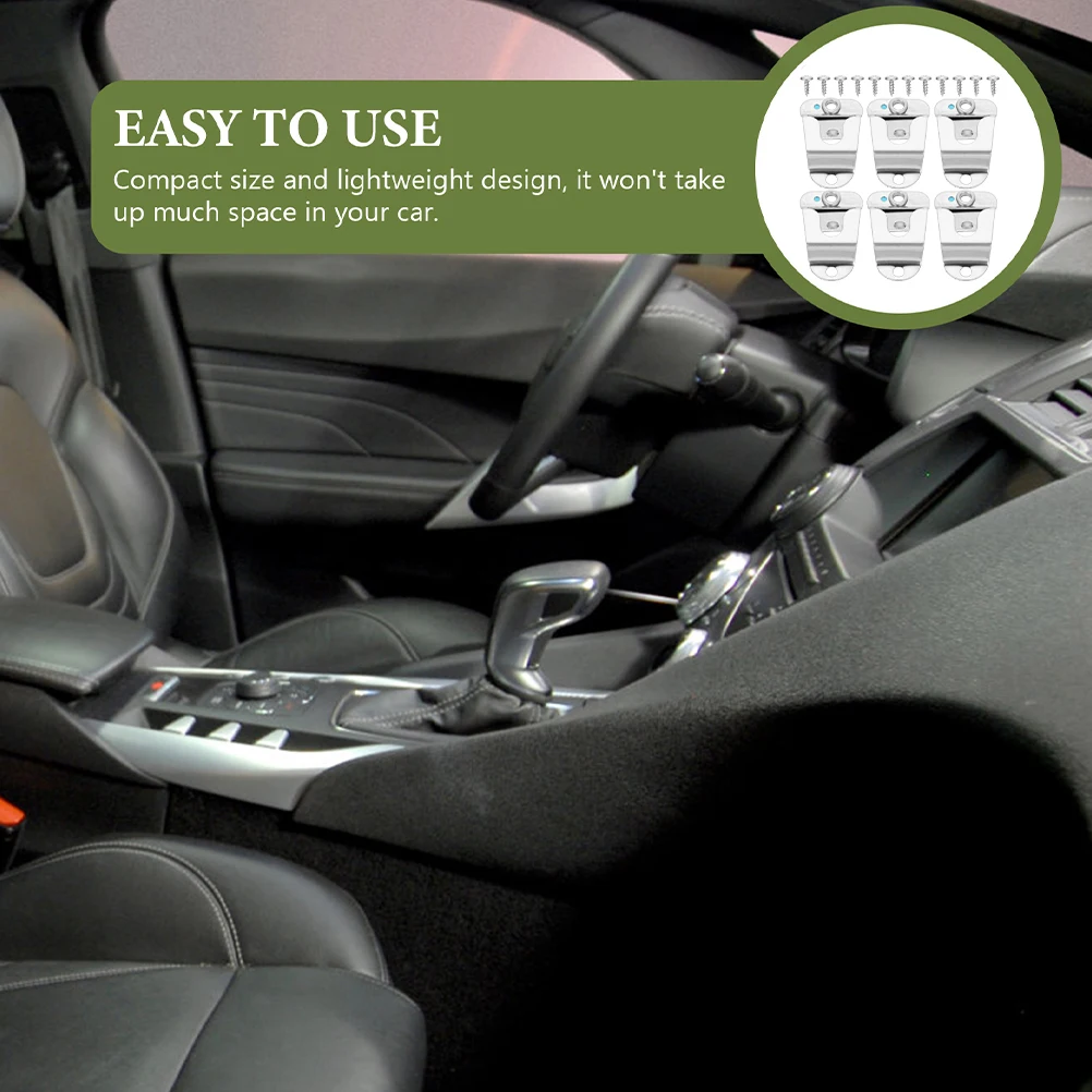 

6 Pcs Microphone Hooks Stainless Steel Car Vehicle Hanger Desk Mount Clips Holder Accessories for Mobile Radio CB Mic