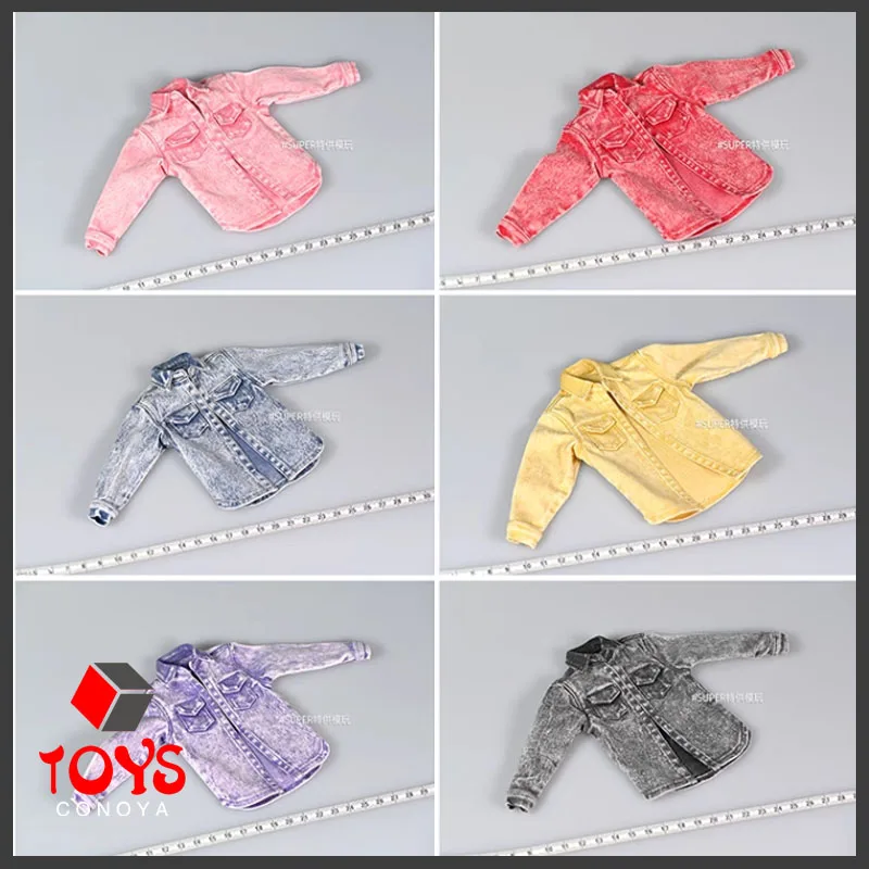 1/6 Scale Washing Denim Shirt Loose Fitting Tooling Clothes Model fit 12'' Worldbox Female Soldier Action Figures Body Dolls