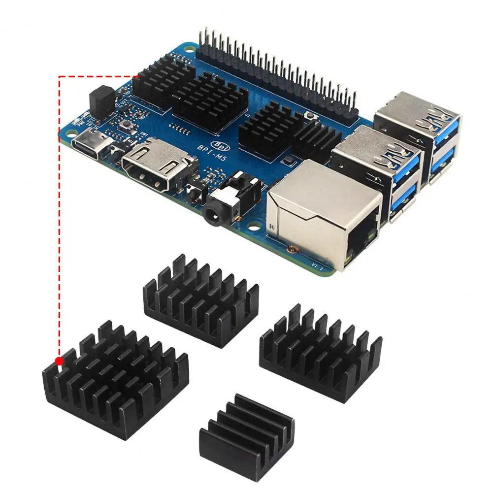 Xuất Sắc Chipset Mát Nhẹ Chuối Pi M5 CPU Chuyên Dụng Chip Tản Nhiệt Chipset Làm Mát Tấm CPU Chip Nhiệt Miếng Lót