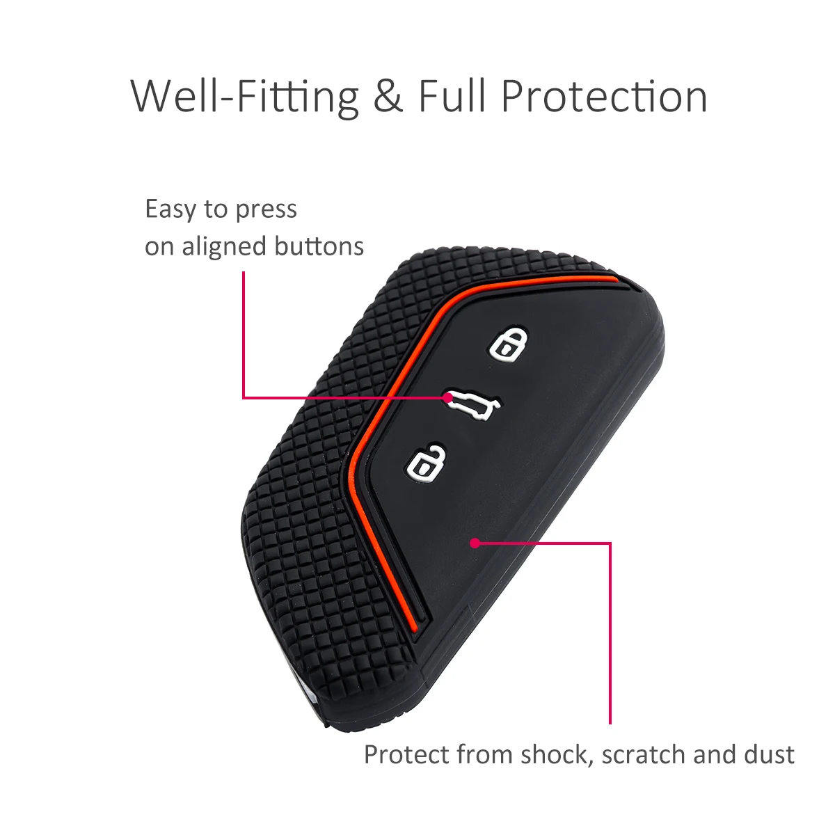 2x سيليكون مفتاح السيارة فوب غطاء حامل المفاتيح لشركة فولكس فاجن جولف 8 ID.3 ID.4 ID.7 ID.Buzz تيجوان تايرون سيات ليون أتيكا كوبرا ولد #4
