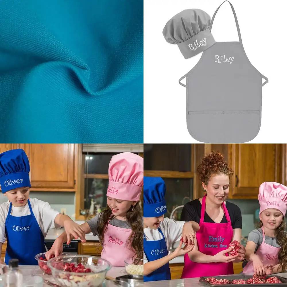 

Customized USA-Made Embroidered Name Child Apron & Hat Set for Toddlers & Kids