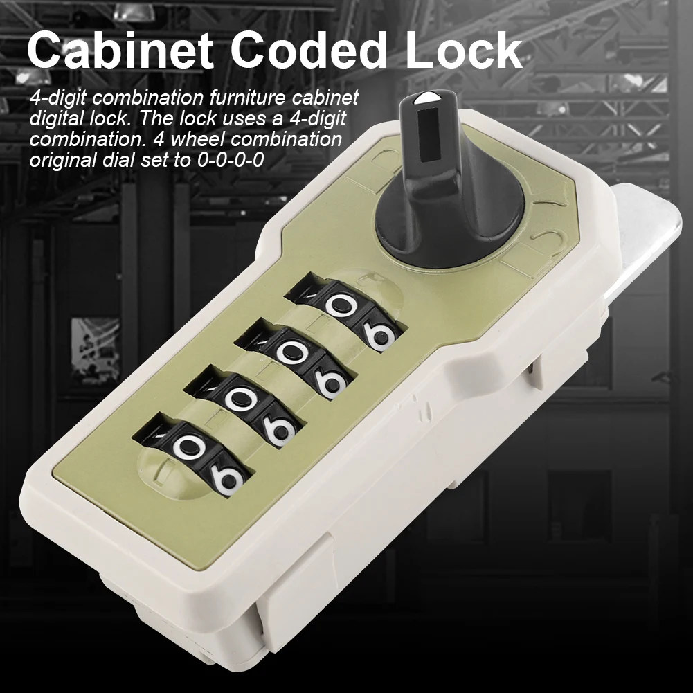 

4-Digit Password Security Cabinet Lock Combination Cam Cabinet Drawer Lock Password Code Lock Locker w/ Key For Office Funiture