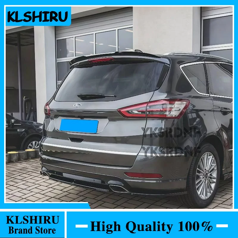 Mini-Spoiler für Ford Smax S-max Spoiler Hochwertiges ABS-Material Glänzend Schwarz / Carbon-Farbe Heckdach-Fenster Heckspoiler