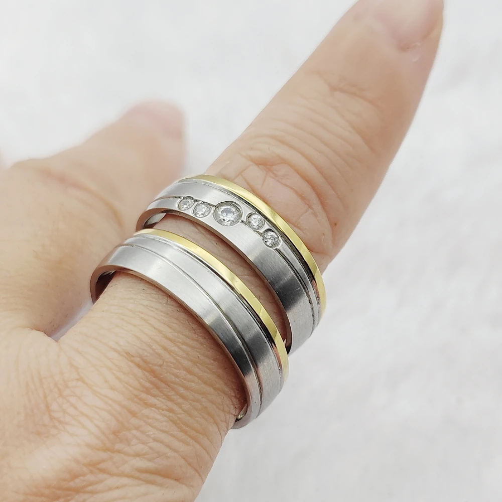 Good Quality Hypoallergenic Titanium Jewelry Proposal Ring Designer His and Hers Wedding Engagement Rings For Couples