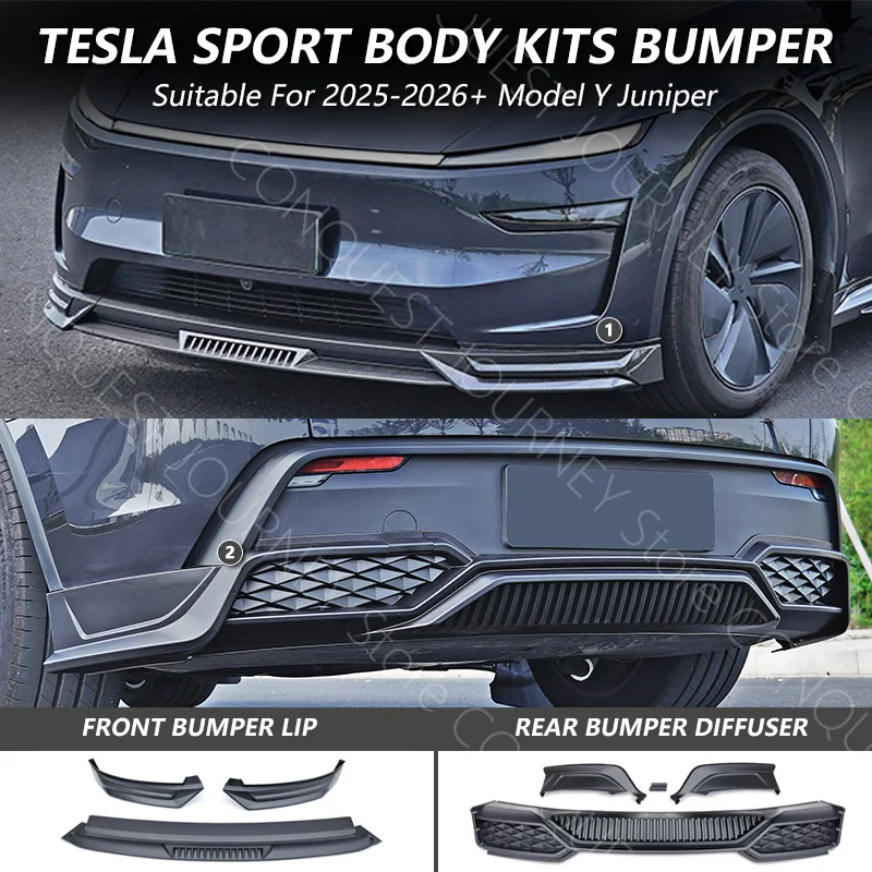 

DC Sport Full Body Kits For Tesla Model Y Juniper 2025+ DC Front Bumper Lip Spoiler Rear Diffuser Tesla Accessories Car Update