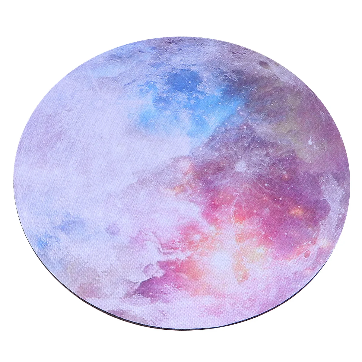 Round Mouse Pad Rainbow Moon Pattern Non-Slip Surface Comfortable Wrist Support Gaming Office Decorative Mouse Mat
