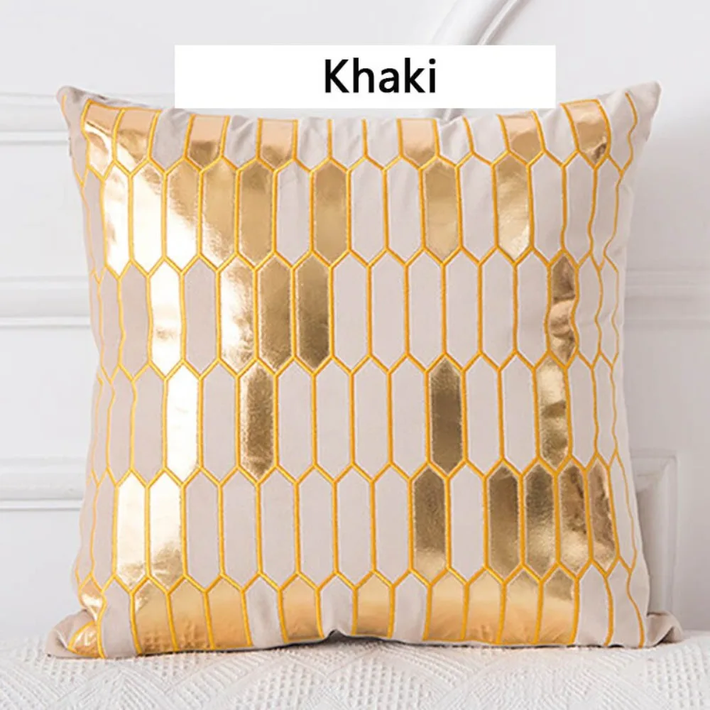 CIFBUY 45x45cm Luxury Velvet Cushion Cover Bronzing Soft Decorative Pillow Set for Bedroom Sofa Home Decoration