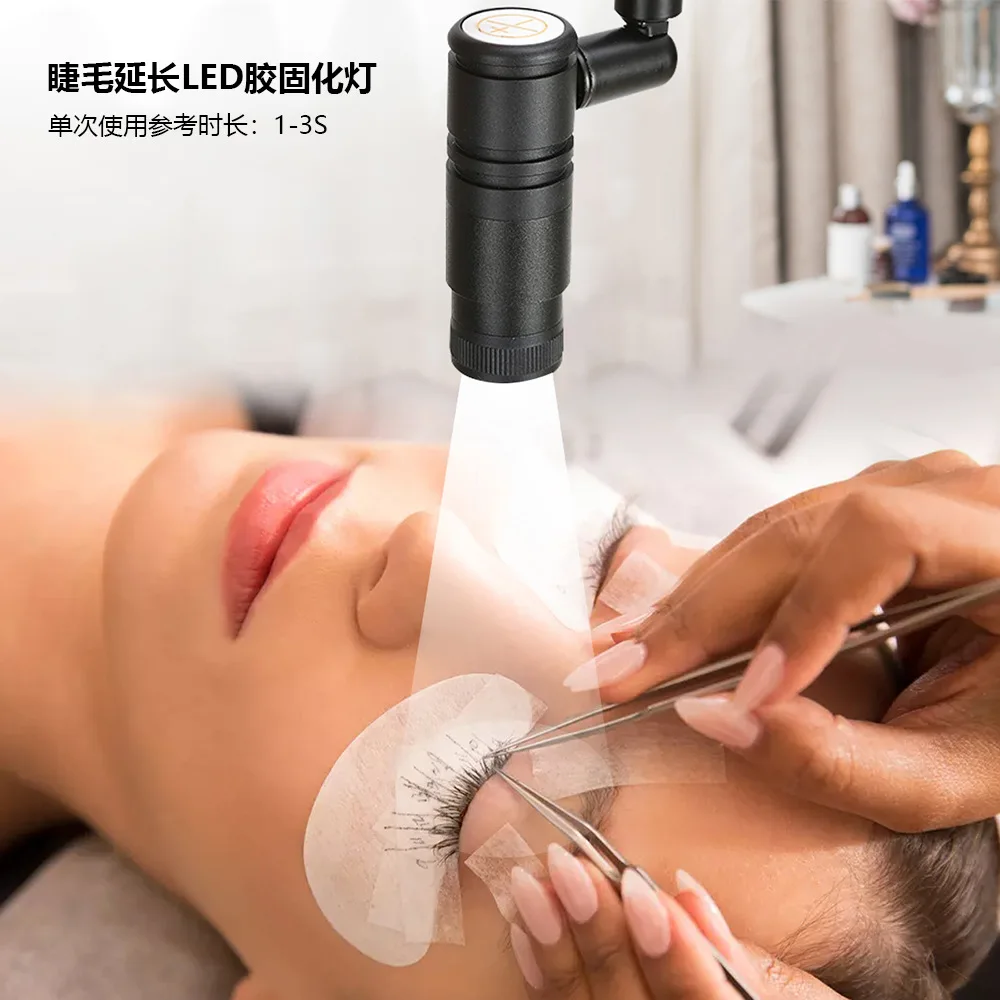 2-in-1 UV-Wimpernlicht, UV-Wimpernlampe, 5 W LED-Wimpernverlängerung, Tech-Kleberlampe mit Fußpedalsteuerung, Kleber in 2-3 Sekunden ausgehärtet
