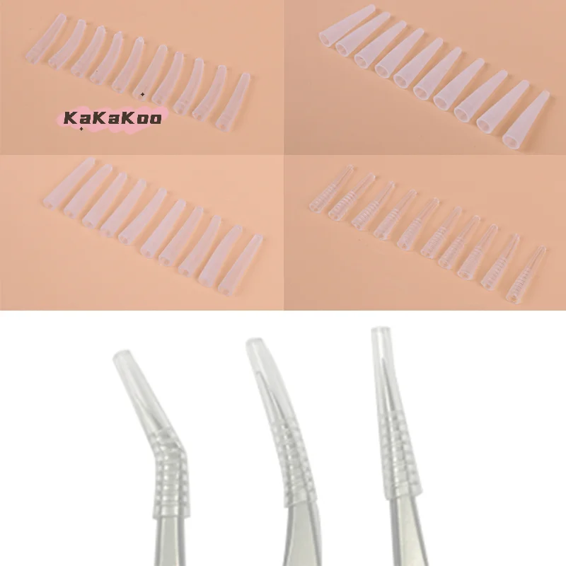 Étuis à pincettes en Silicone, 10 pièces, couvertures de pointes de greffage de cils pour Salon de beauté, outils de maquillage, housses de protection