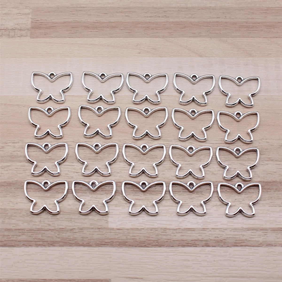 IFOCUS 20pcs/Lot Zinc Alloy Hollow Butterfly Charms For DIY Jewelry Making 18x14mm/0.71x0.55inch