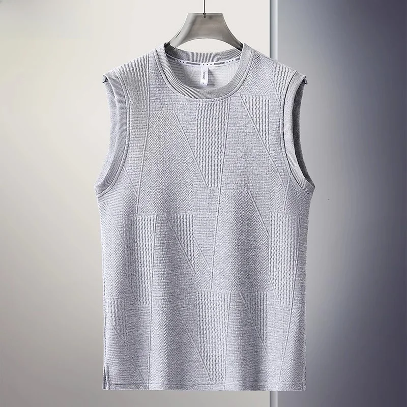 

Летняя тонкая повседневная спортивная майка больших размеров для мужчин, модная свободная удобная футболка с круглым вырезом