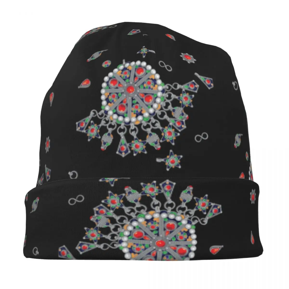 Kabyle Amazigh Jewelry Bonnet Hats Skullies Beanies Hats African Berber Style for Men Women Knitted Hat Spring Dual-use Cap