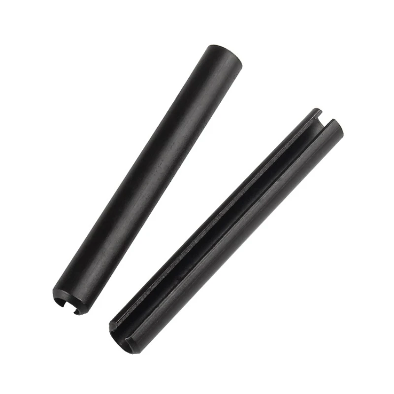 20/50 шт. штифты для натяжения пружинных дюбелей с прорезями, 65Mn, черная углеродистая сталь M1,5M2 M2,5 M3 M4M5 M6M8M10M12, прямые штифты пружинного типа